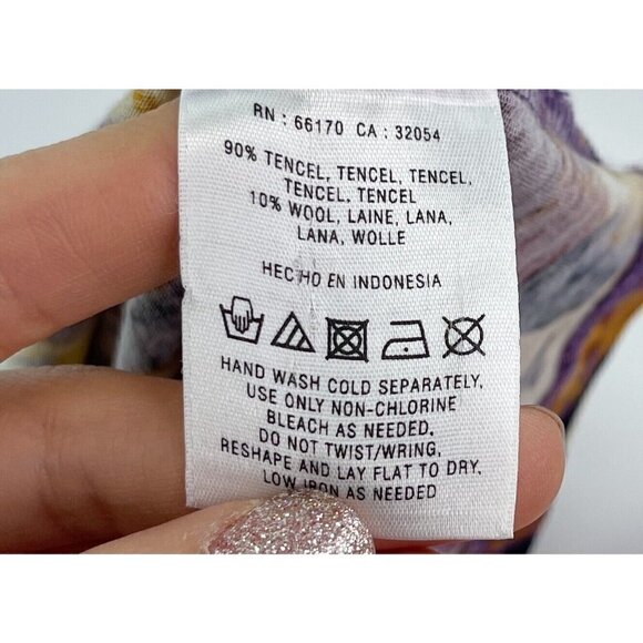 Postmark Anthropologie Sz S Women Floral Print Keyhole Blouse Top T-Shirt Tencel - Picture 9 of 9